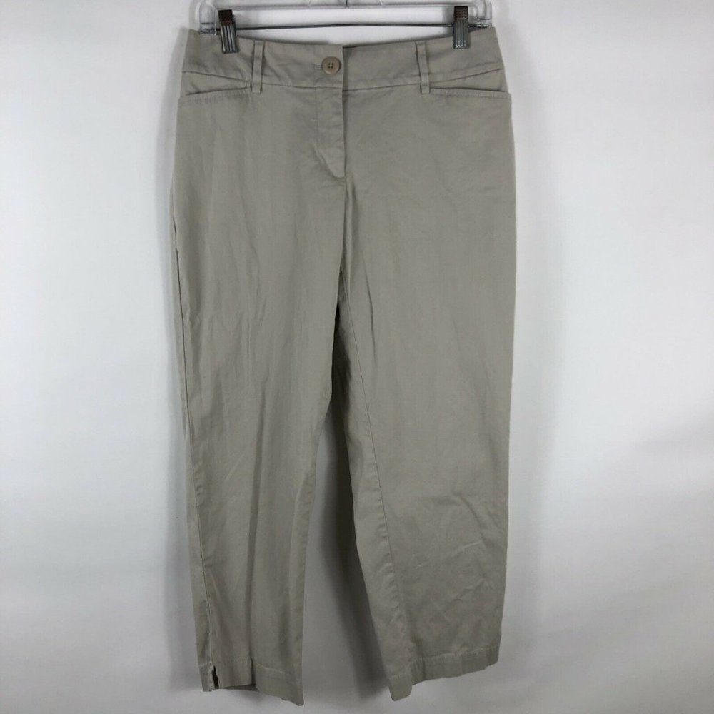 Ann Taylor Loft Pants Women's Size 2 Curvy Crop Light Tan Khaki Chino Low Rise